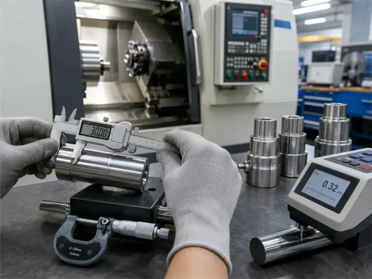 CNC lathe turning tolerances and surface finish inspection