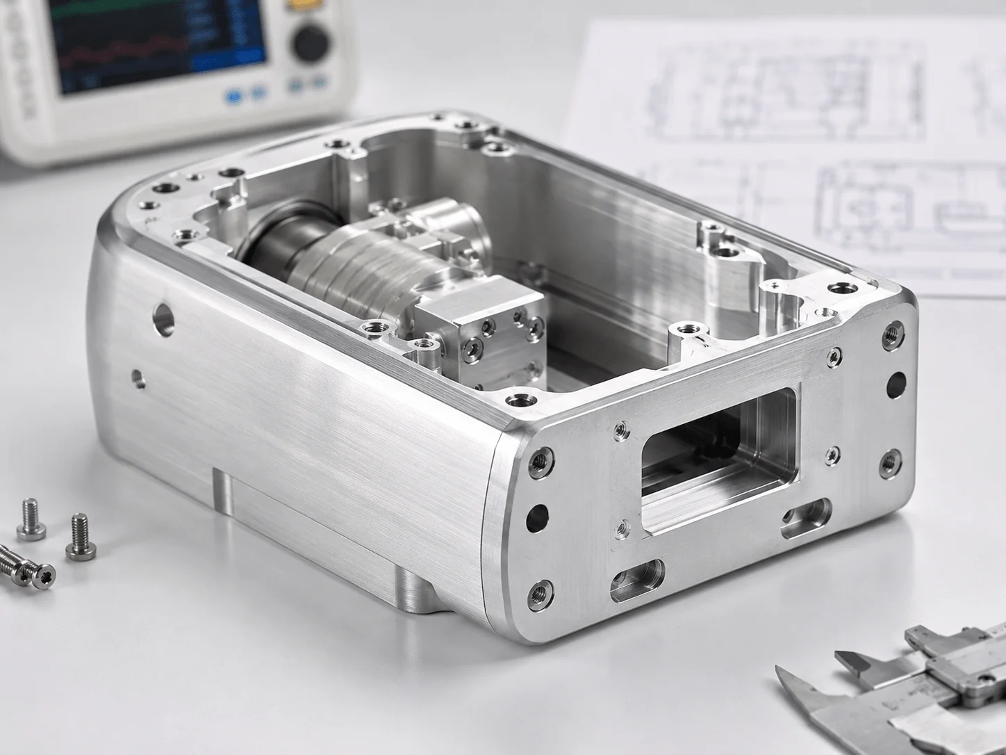 CNC machining medical device prototype with precision aluminum housing