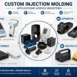 Custom injection molding applications across medical, automotive, electronics, and industrial equipment
