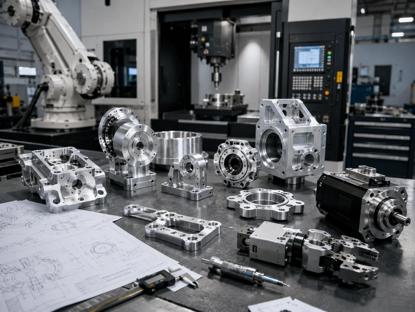 Custom precision CNC machining for robotics and industrial automation components