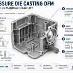 Pressure die casting design guidelines for wall thickness, draft angles, and ribs