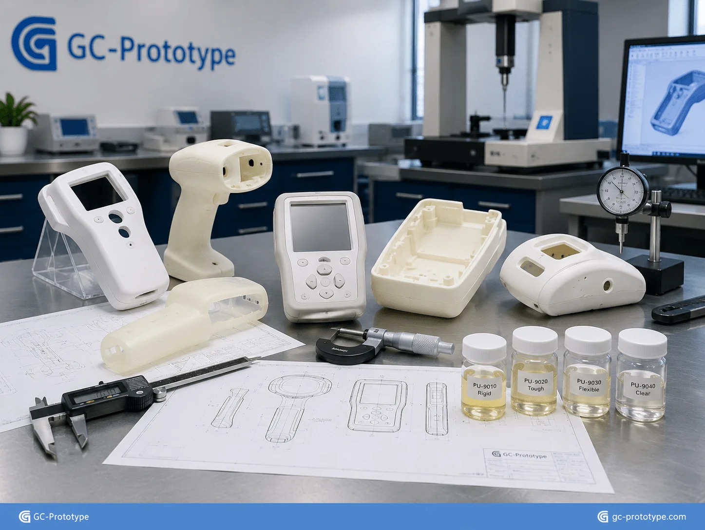 Biocompatible polyurethane resins for vacuum casting medical device housings and functional prototypes