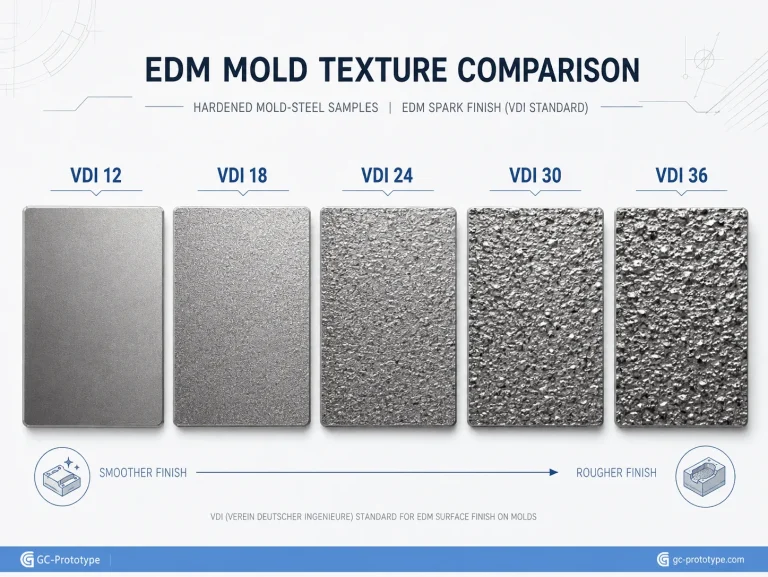 EDM surface finish VDI 3400 standard comparison for fine and coarse mold textures