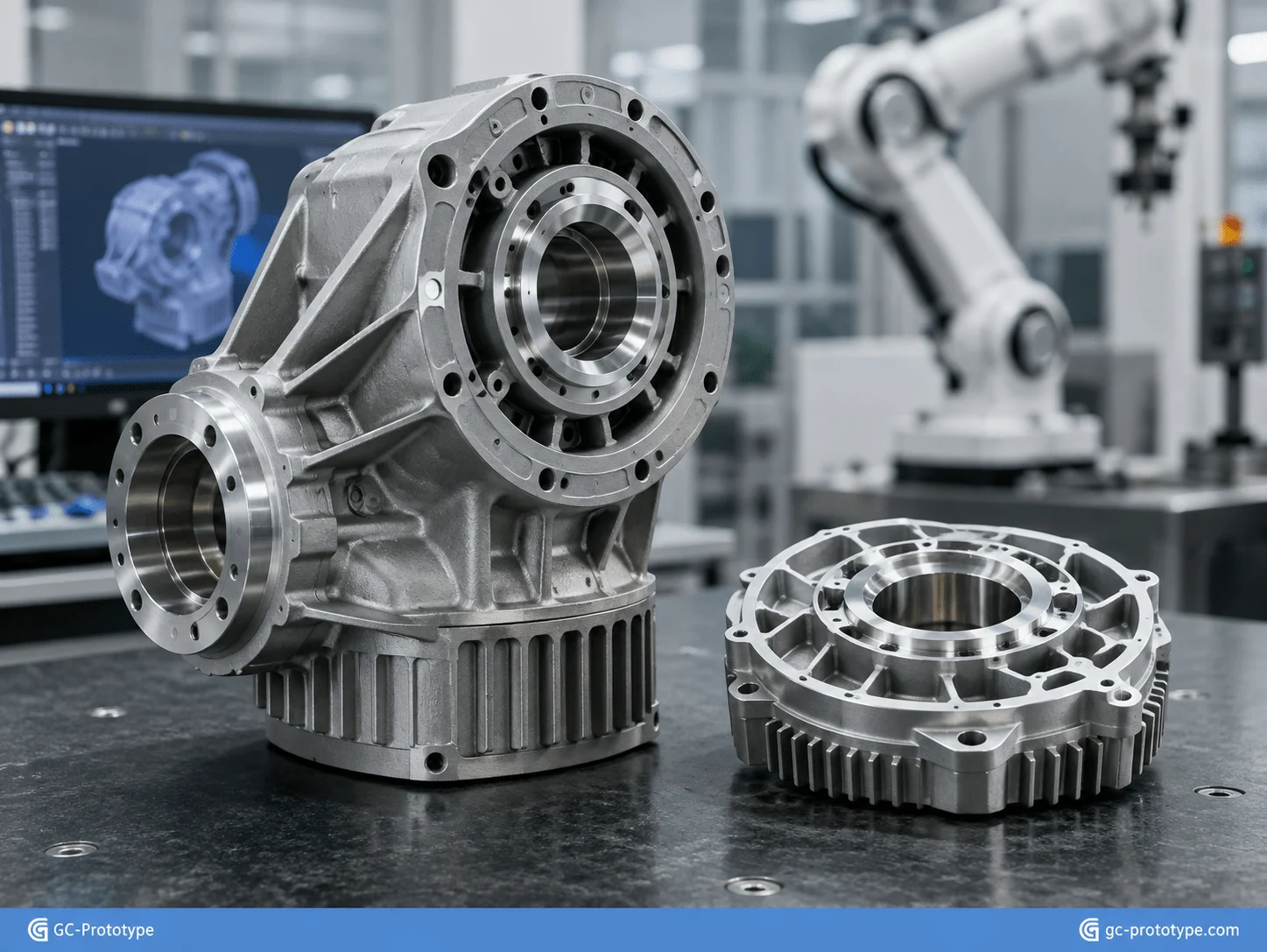 High precision aluminum die casting for robotics motor housings and structural automation components