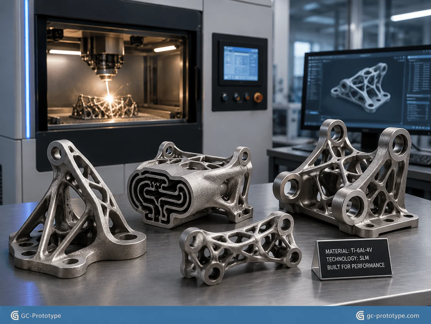 Metal 3D printing for aerospace prototyping with lightweight brackets and integrated complex flow channels