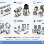 Precision CNC turning applications across medical, automotive, robotics, and aerospace industries