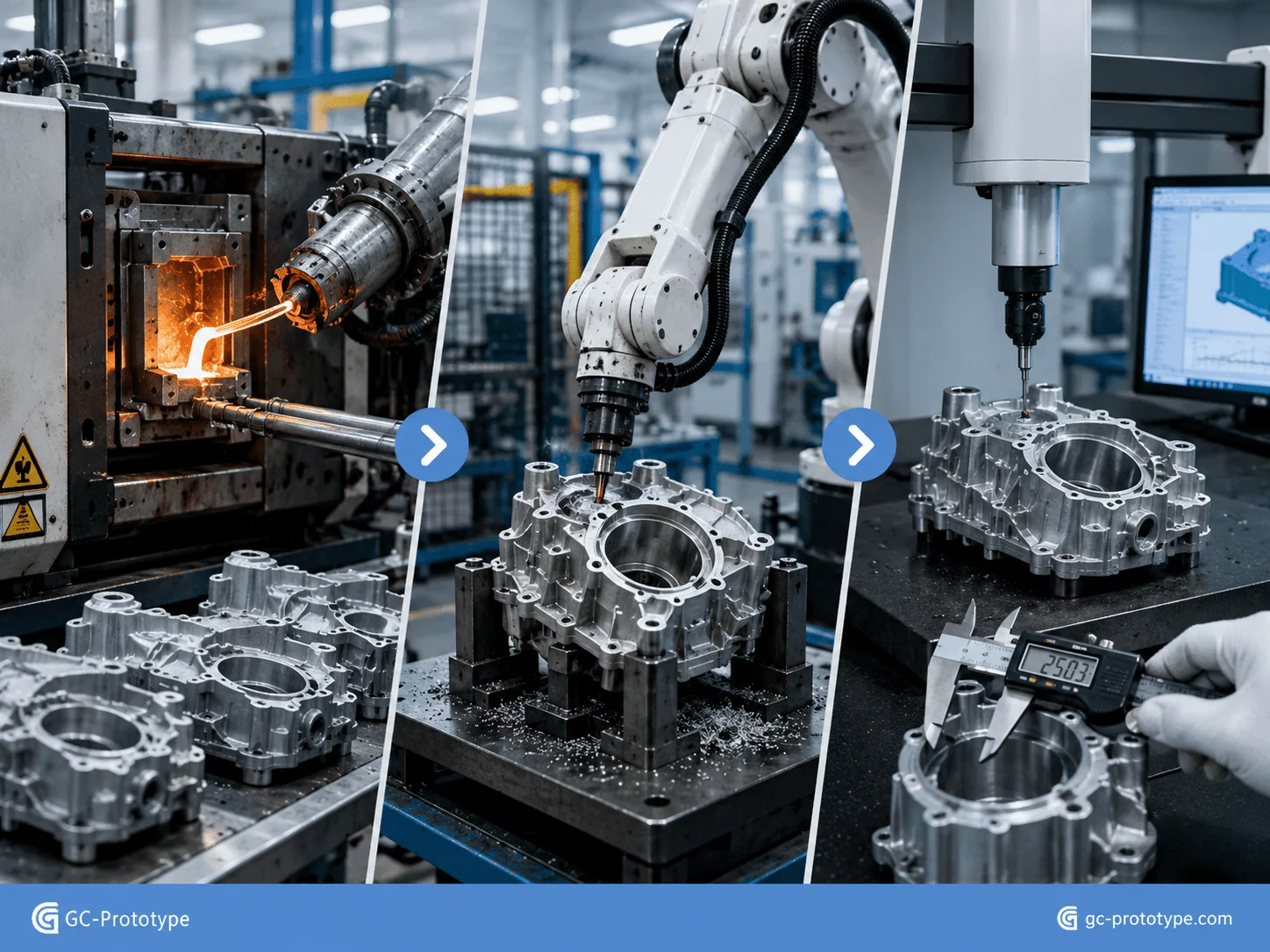 Pressure die casting process for high-volume aluminum housings and precision structural components