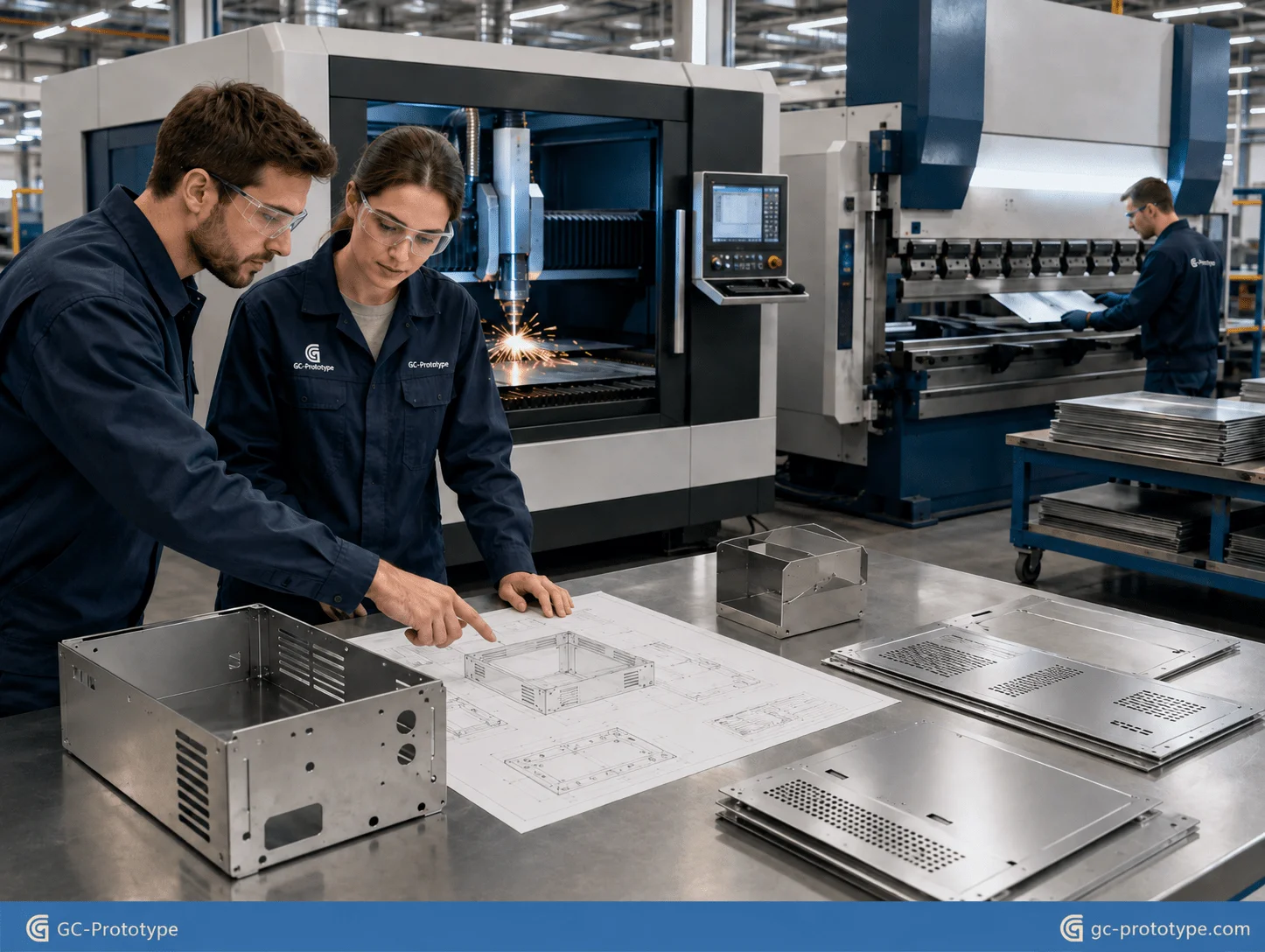 Sheet metal fabrication process for low-volume enclosures and structural prototype components