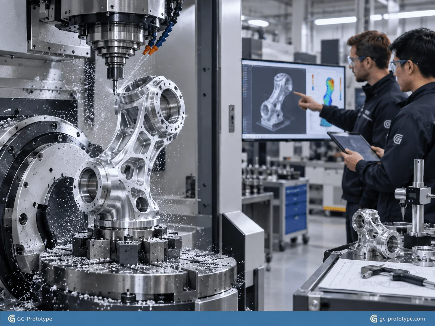 5 axis CNC machining for humanoid robot joints with complex robotic actuator prototype manufacturing