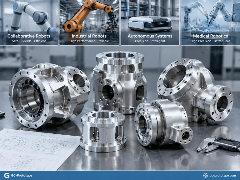 CNC machined robotic joint prototypes for industrial automation, medical robots, and collaborative robot systems
