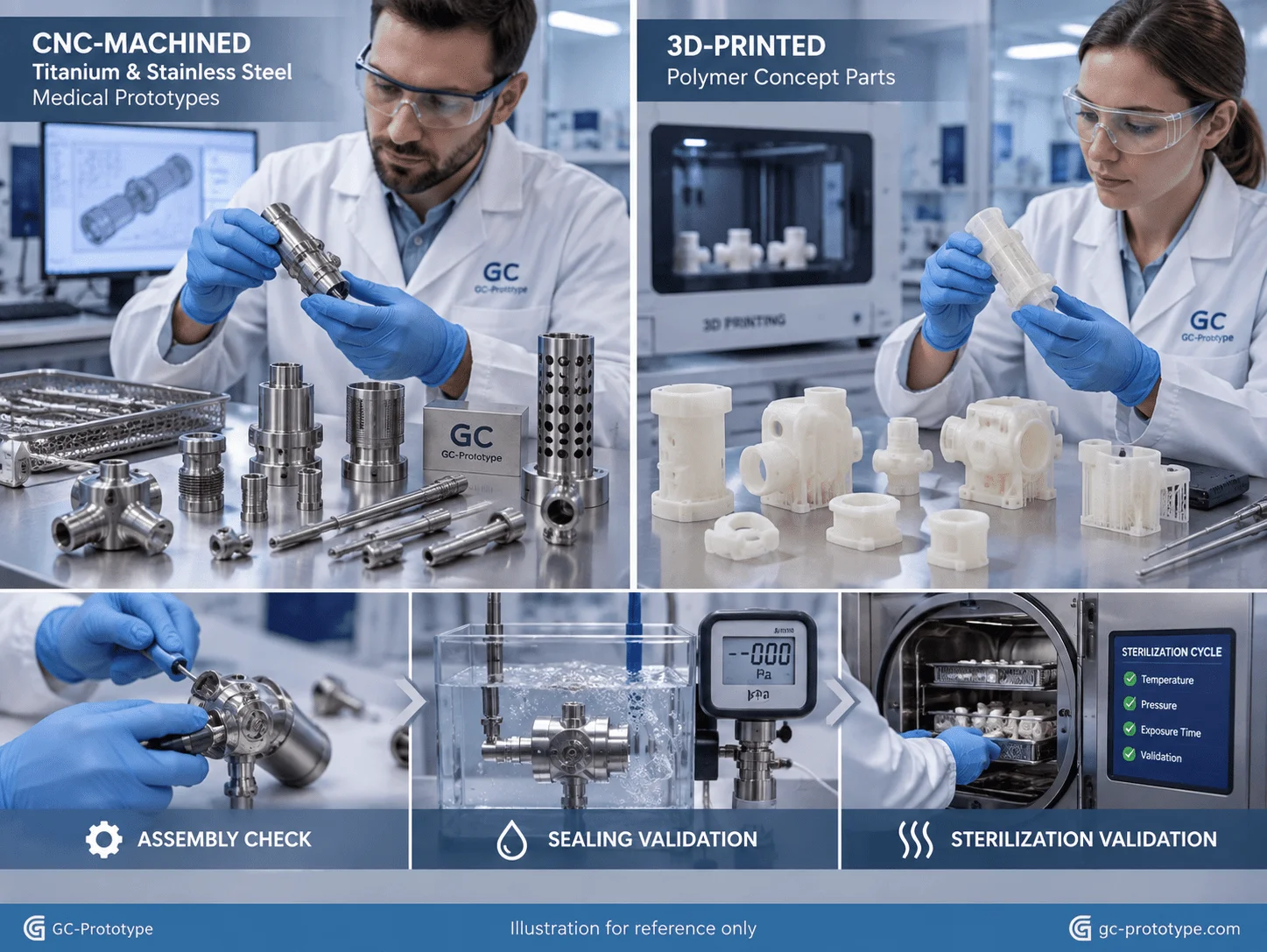 CNC machining for medical device prototyping compared with 3D printing for functional validation