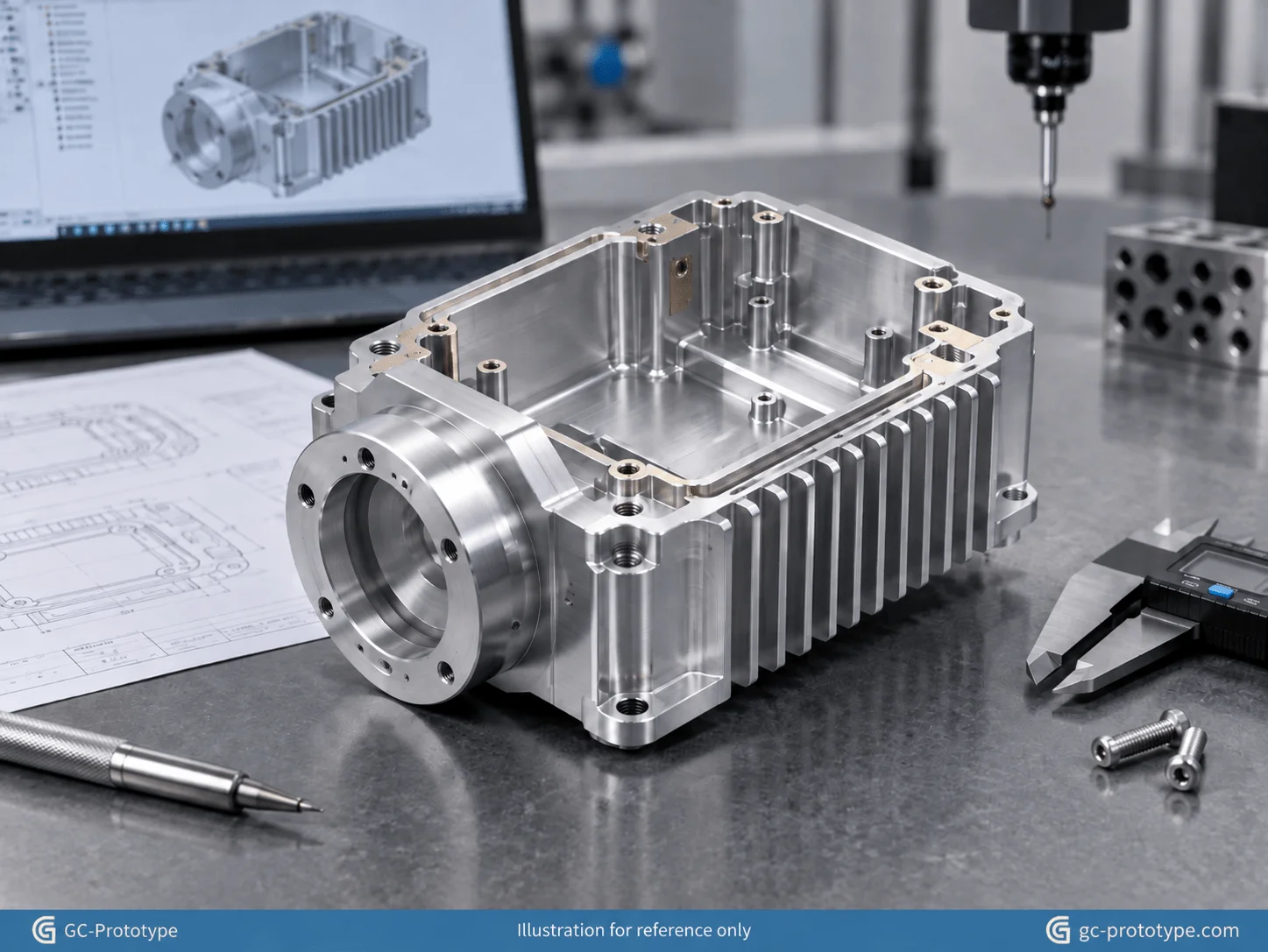 Lightweight aluminum sensor enclosures for robotics with thermal fins and EMI shielding features