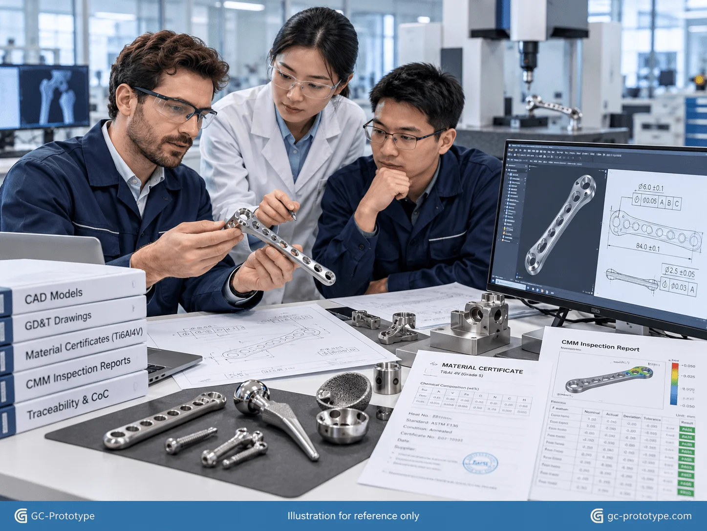 Medical titanium CNC machining workflow from CAD and DFM to inspection, validation, and production support
