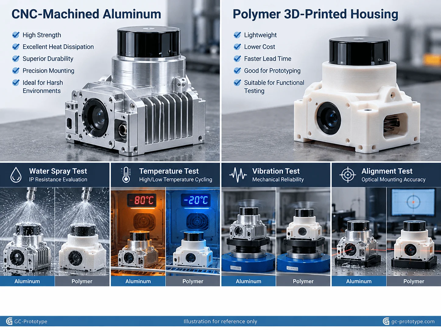Rapid CNC prototyping vs 3D printing for sensor cases during environmental and durability testing
