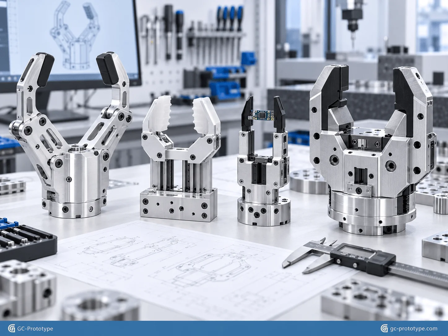 Rapid prototyping robotic gripper fingers for collaborative robots, electronics, fragile parts, and functional EOAT testing