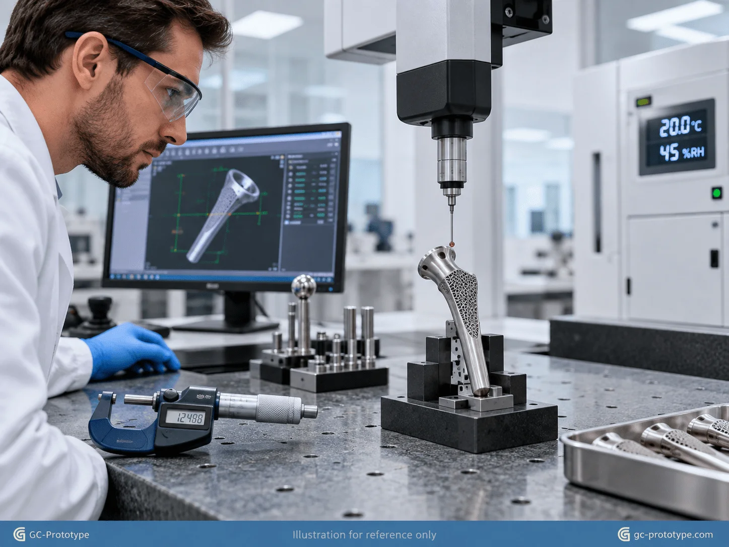 Titanium Grade 5 CNC machining tolerances with micrometer-level inspection for medical components