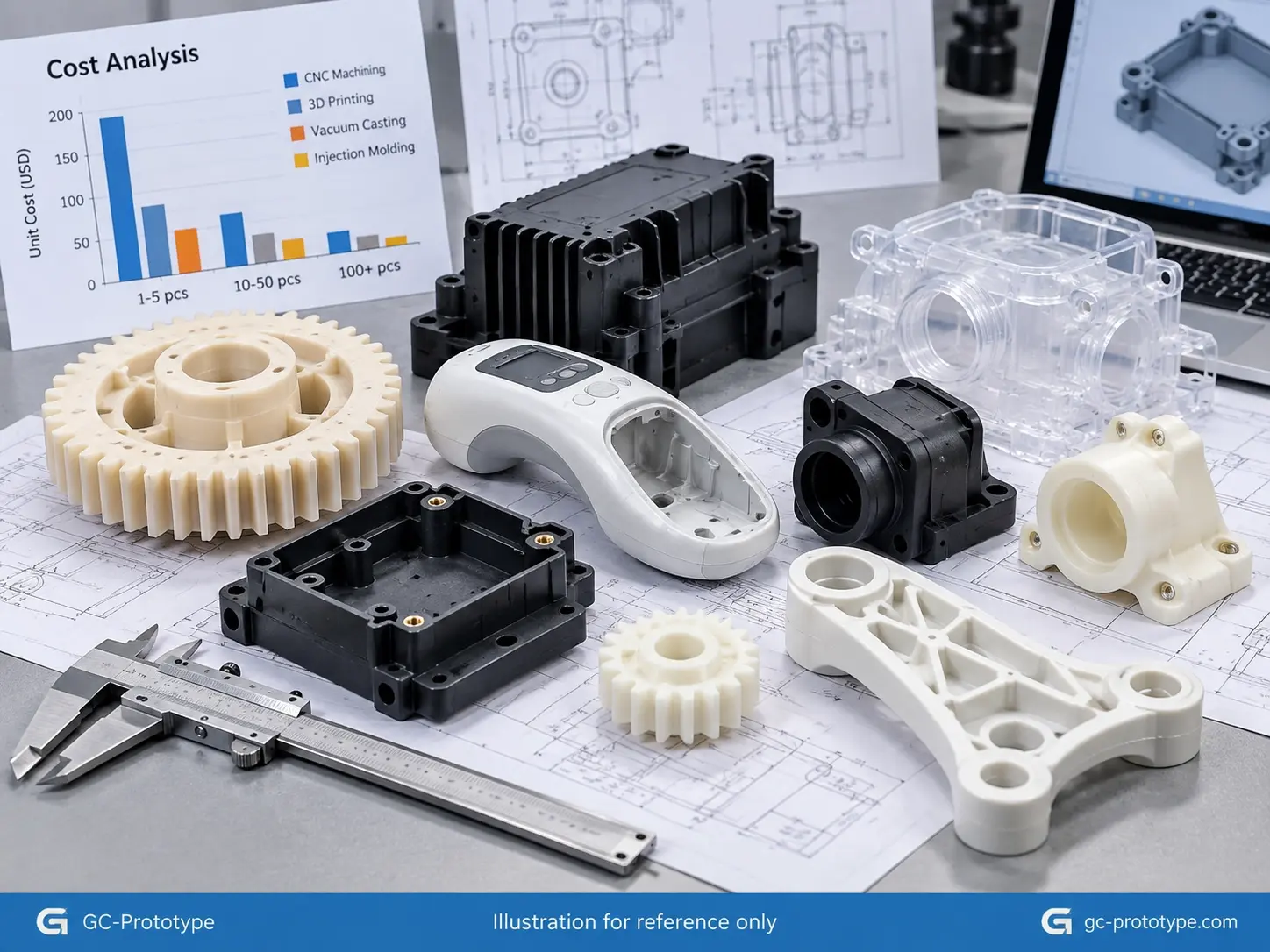 CNC plastic prototype applications in robotics, medical equipment, automotive, and industrial electronics