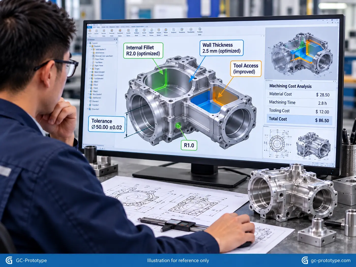 CNC prototype machining DFM optimization for reducing manufacturing costs and prototype lead times