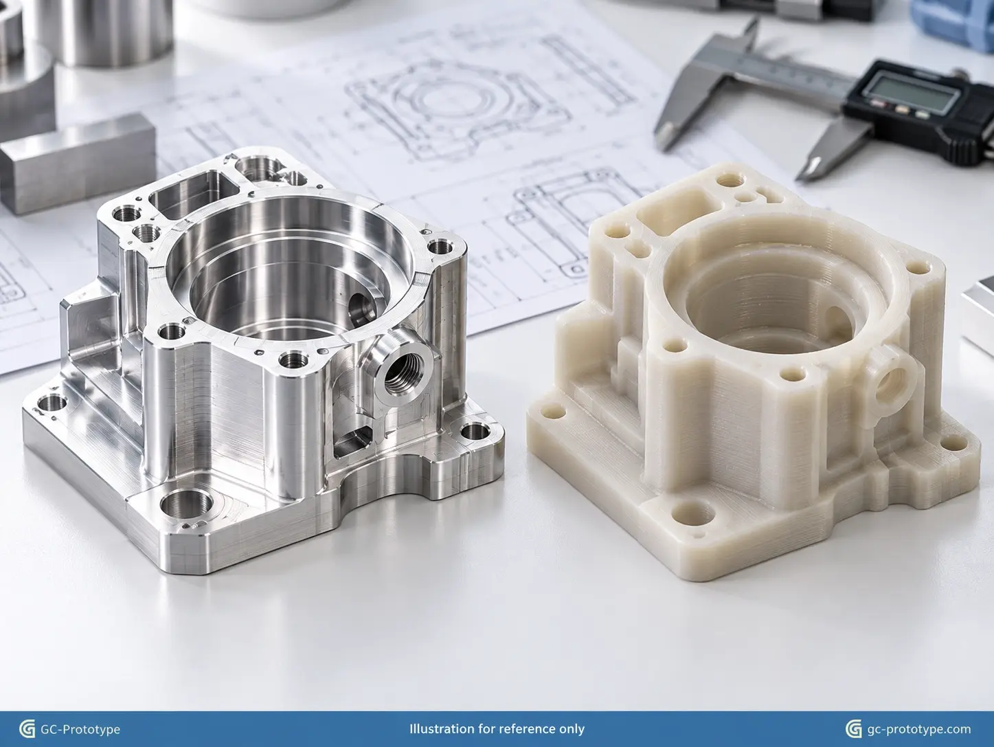 CNC prototype machining versus 3D printing for functional metal and plastic prototype parts