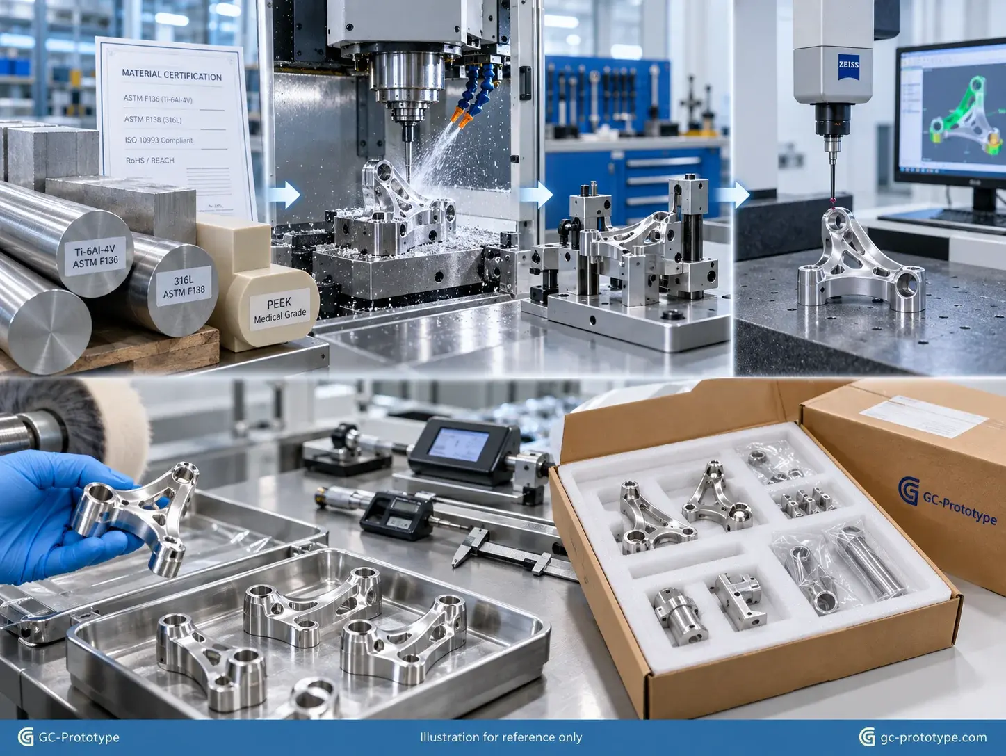 Custom medical prototype machining lead times from raw material sourcing to CNC inspection and delivery